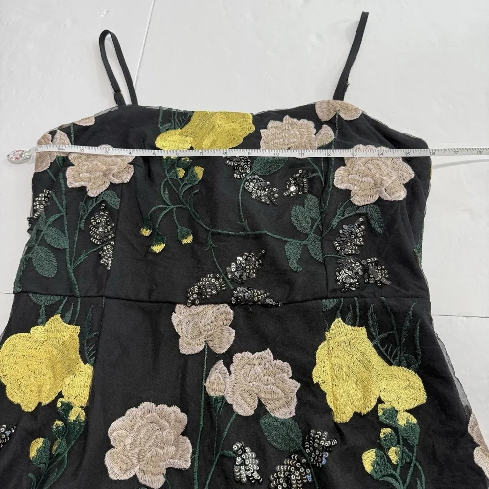 NWT Lulus Rue Colorful Floral Embroidered Sequin Bodycon Mini‎ Dress LARGE - Picture 9 of 11